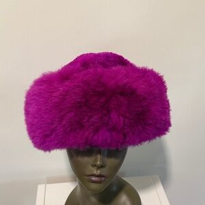 Alpaca Women's Fuchsia Cossack Fur Hat NWT